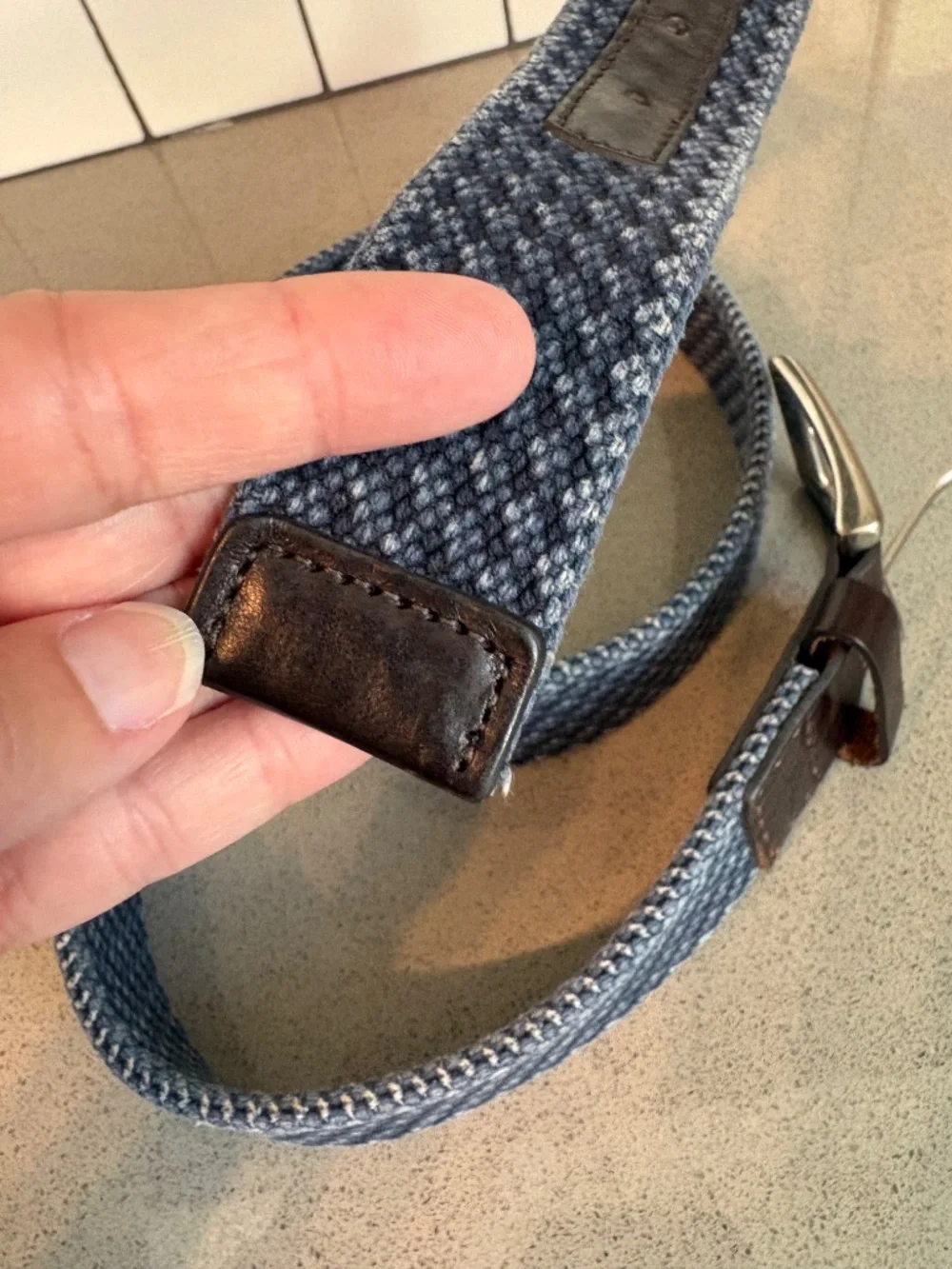 Tommy Bahama cloth and leather belt - size 44 (see pic)